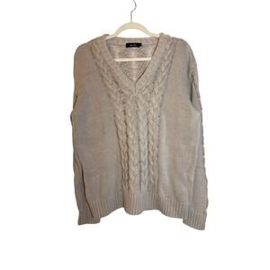 Saint + Sofia Cotton Cable Knit Sweater Size: S